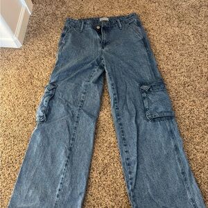 Blue Relaxed Fit Jeans with Wide-Leg Style